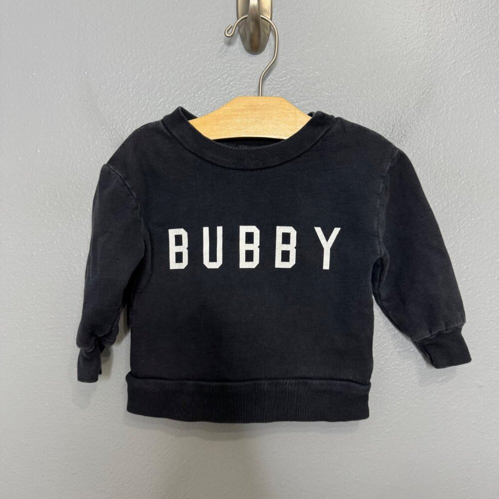 FORD & WYATT bubby crew sweatshirt in washed black size 3-6 months